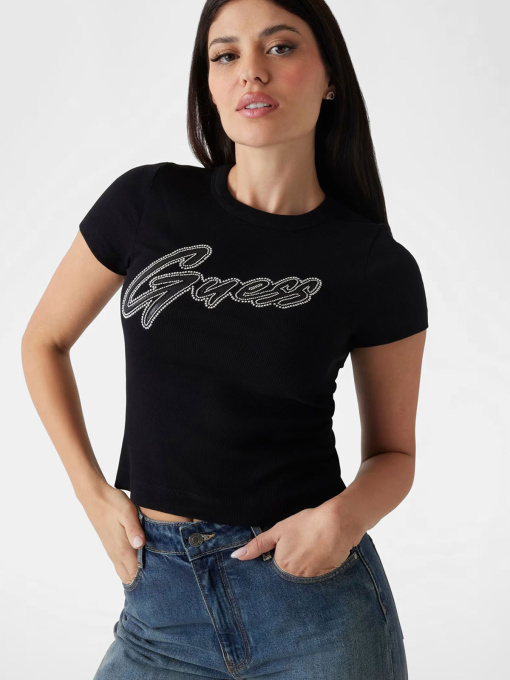 Женская черная футболка модель W5RI68.KA0H1;JBLK Фото