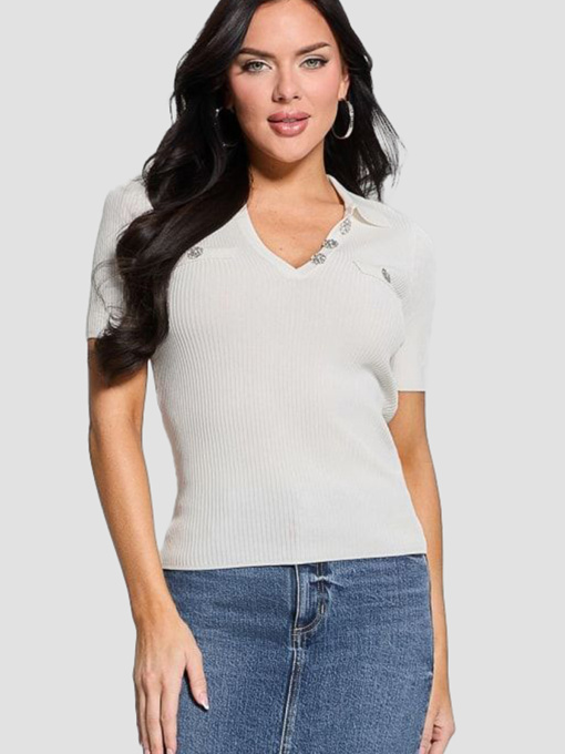 Женское белое поло модель W5RR25.Z2U00;G012 Фото