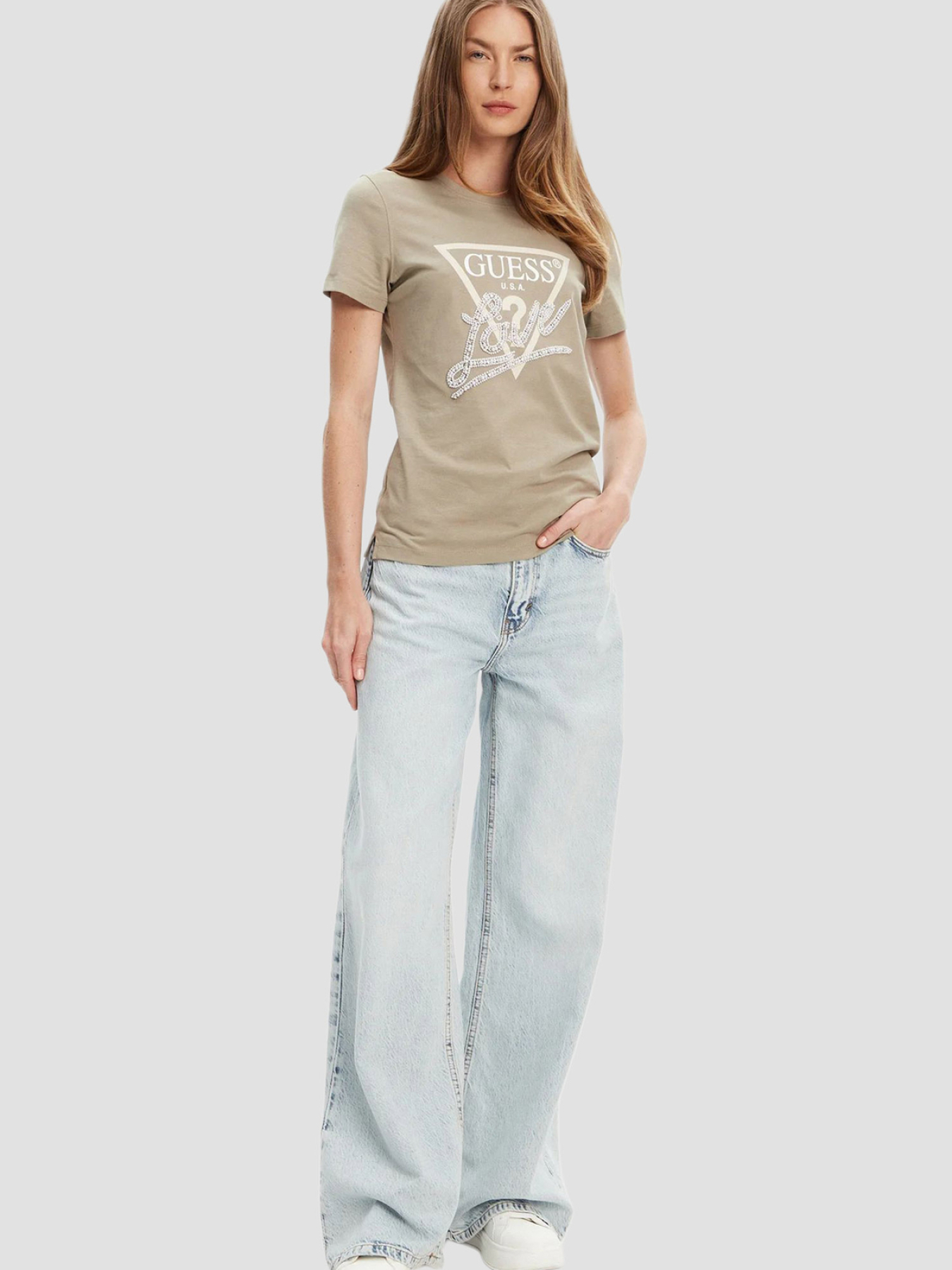 Жіноча бежева футболка модель W5YI40.I3Z14;G8CJ Фото