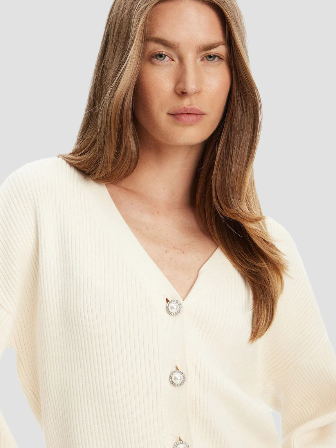 Женский белый кардиган модель W5YR07.Z2ZK2;G012 Фото