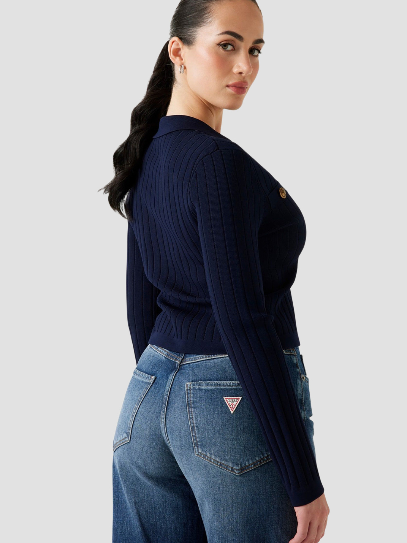 Женский темно-синий кардиган модель W5YR11.Z0130;G7V2 Фото