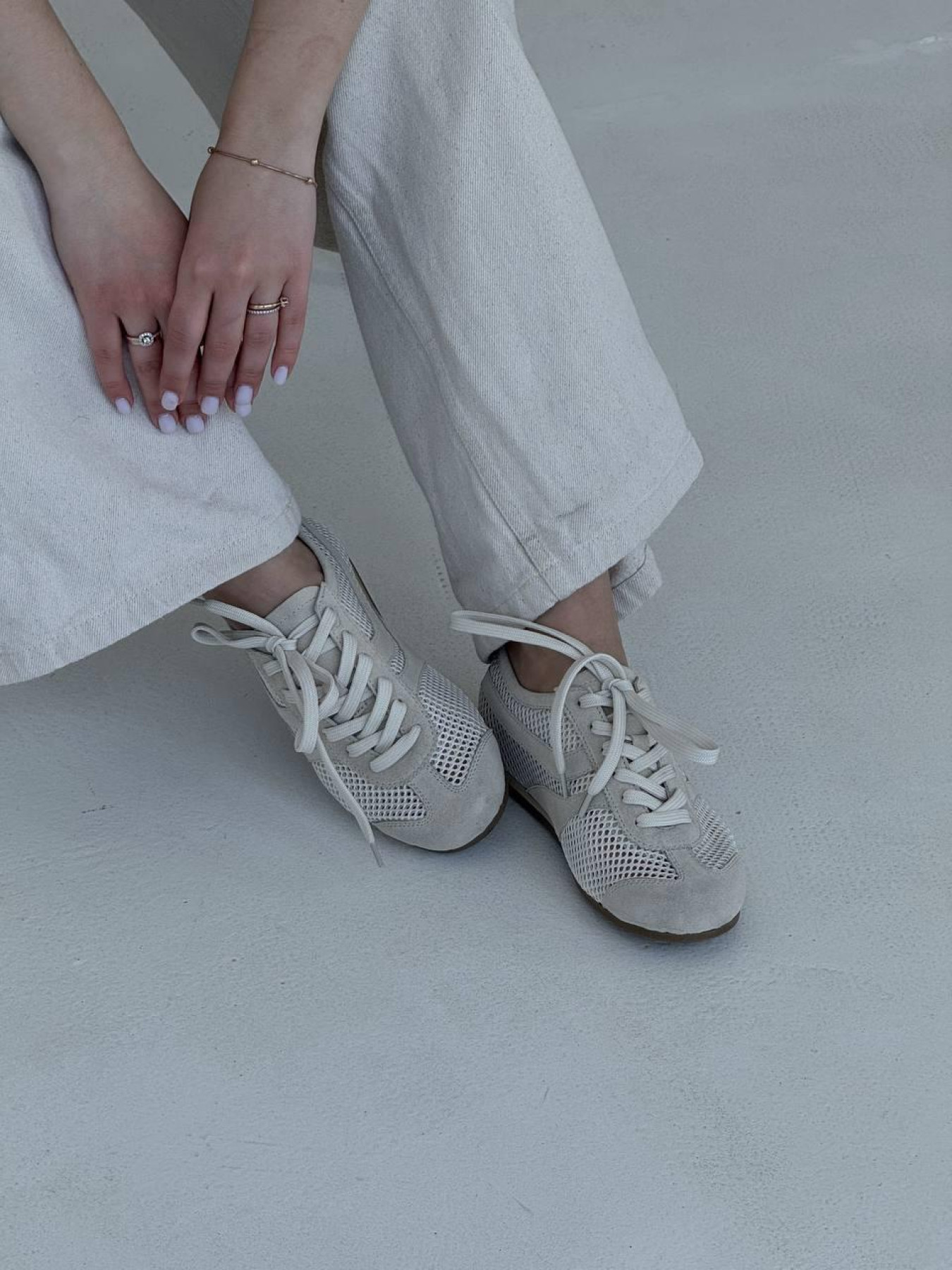 Кеди замшеві з молочною сіточкою Лотос (028/02035) 36 модель P_218472-S36_218472 Фото