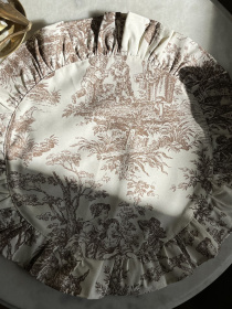 Салфетка сервировочная с рюшами хлопковая водотталкивающая Italiano Beige Ecotton модель 25576 Фото