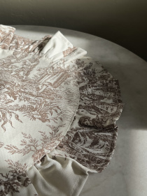 Салфетка сервировочная с рюшами хлопковая водотталкивающая Italiano Beige Ecotton модель 25576 Фото