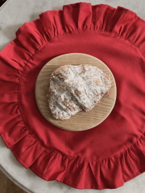 Серветка сервірувальна з рюшами бавовняна водовідштовхуюча червона Ecotton модель 25584 Фото