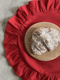 Серветка сервірувальна з рюшами бавовняна водовідштовхуюча червона Ecotton модель 25584 Фото