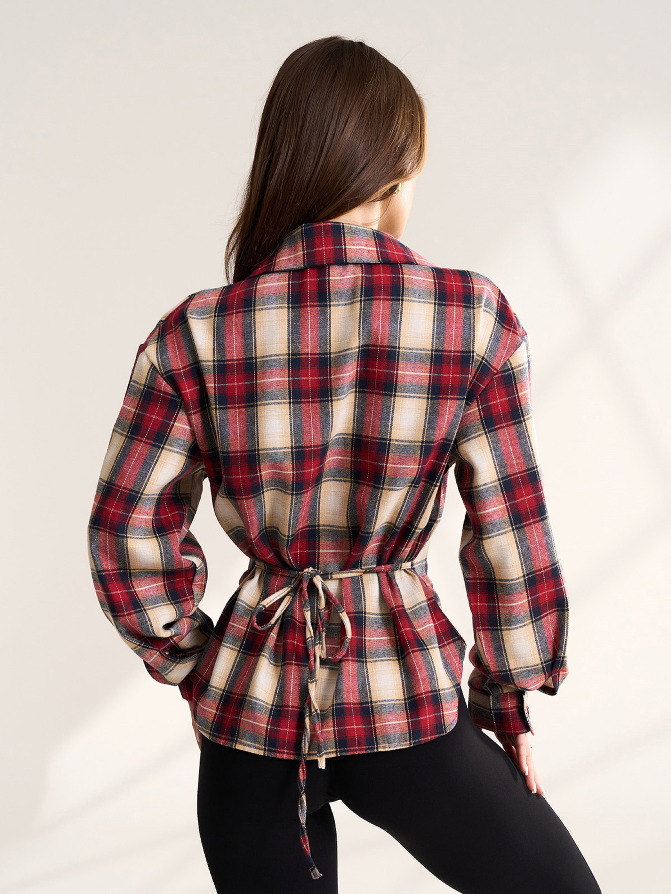 Сорочка в клітинку ISSA Plus модель 15557_бордовый Фото