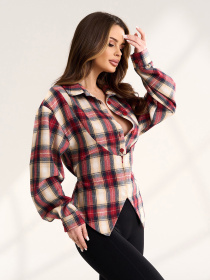 Сорочка в клітинку ISSA Plus модель 15557_бордовый Сорочка в клітинку ISSA Plus модель 15557_бордовый Фото