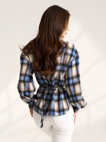 Рубашка в клетку ISSA Plus модель 15557_голубой Фото