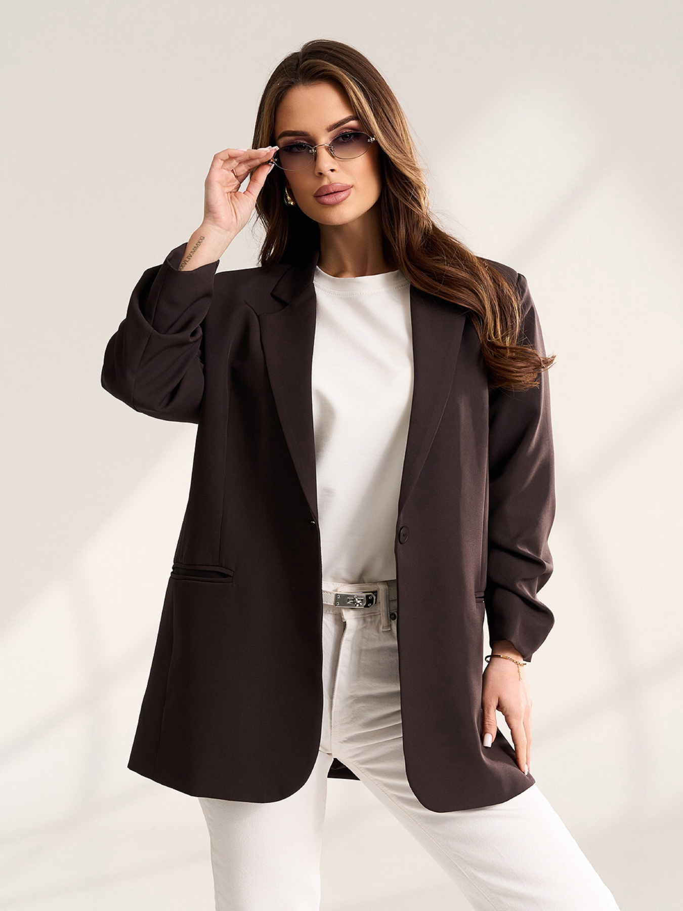 Жакет ISSA Plus модель SA-696_темно-коричневый Фото