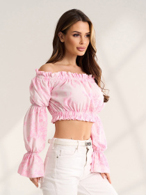 Топ ISSA Plus модель SA-708_белый_розовый Топ ISSA Plus модель SA-708_белый_розовый Фото