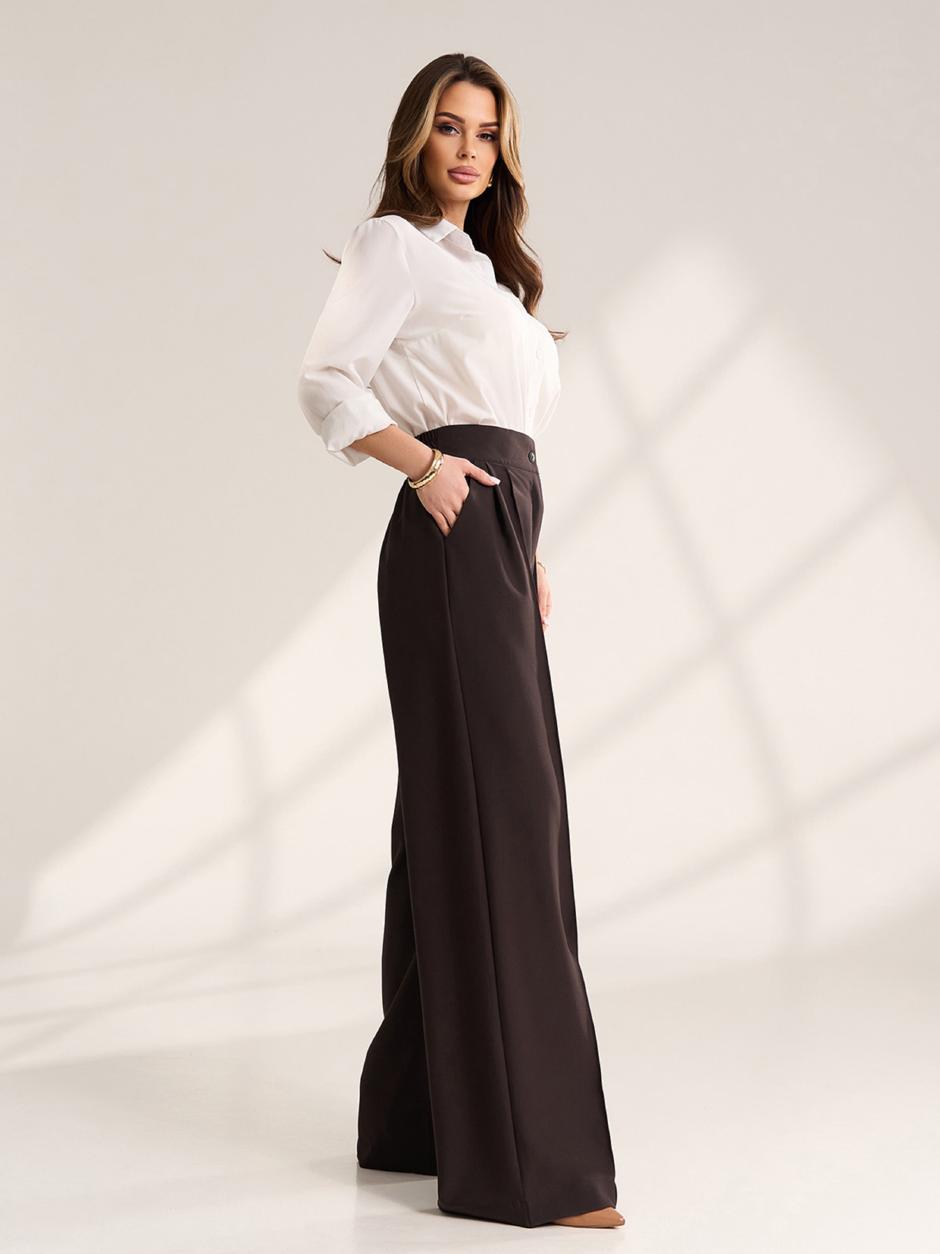 Жіночі брюки модель SA-706_темно-коричневый Фото