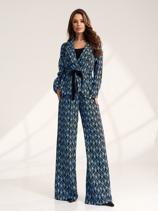 Костюмы модель 15543_черный_голубой Фото