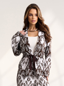 Костюмы модель 15546_коричневый_белый Фото