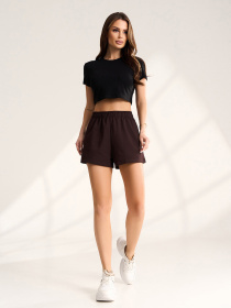 Повседневные шорты ISSA Plus модель 15556_темно-коричневый Фото