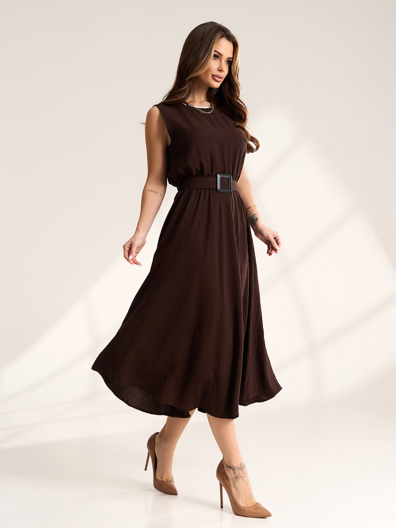 Платья ISSA Plus модель 15561_темно-коричневый Фото