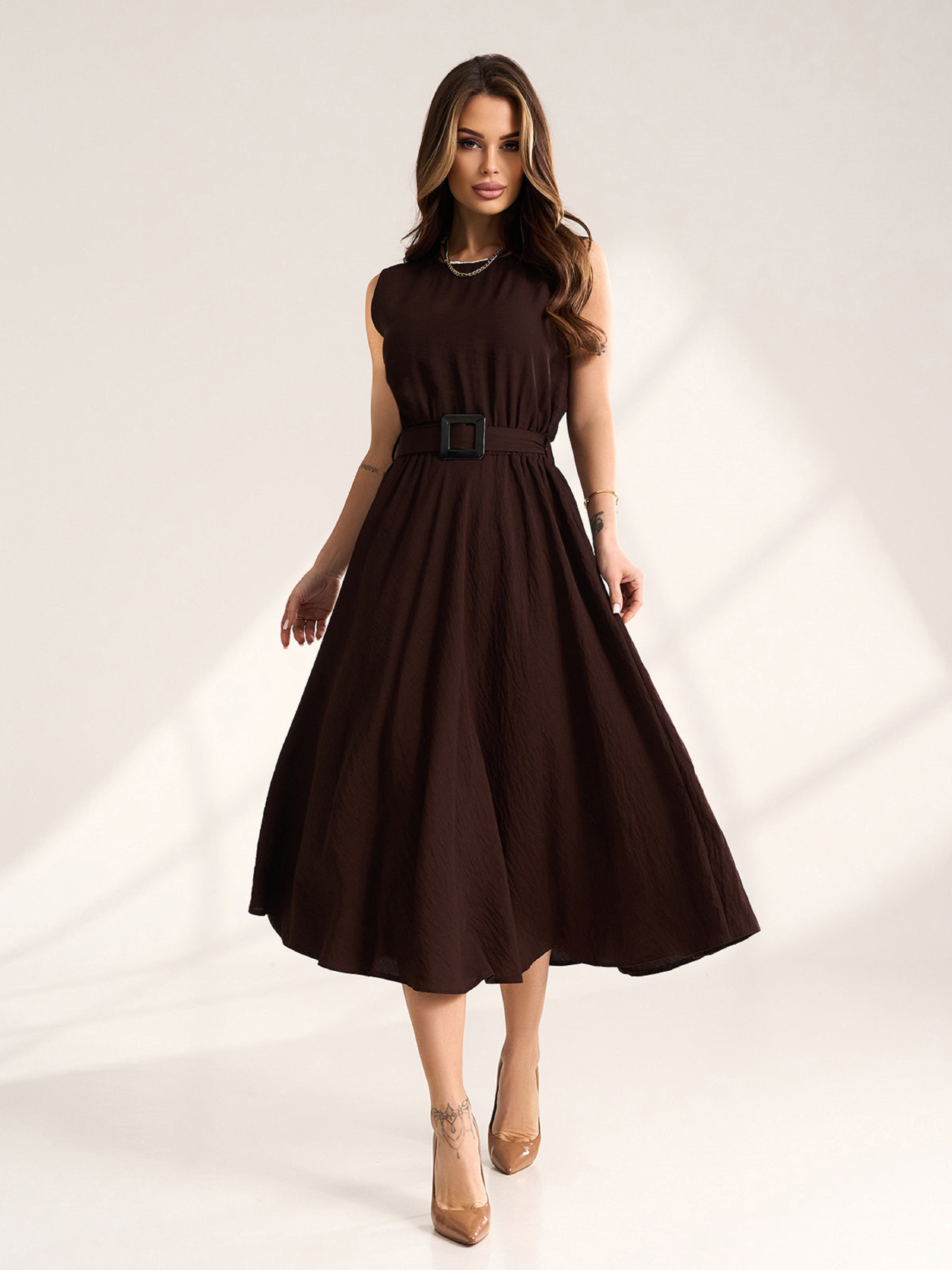 Платья ISSA Plus модель 15561_темно-коричневый Фото
