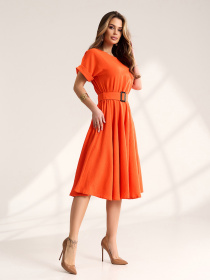 Сукня міді ISSA Plus модель 15568_оранжевый Сукня міді ISSA Plus модель 15568_оранжевый Фото