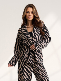 Повсякденний костюм ISSA Plus модель 15569_черный_бежевый Фото