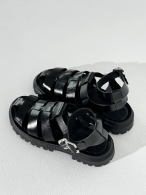 Босоніжки шкіряні плетені Чорні (2041/92000) 36 модель P_184005-S36_203270 Фото