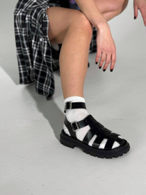 Босоніжки шкіряні плетені Чорні (2041/92000) 36 модель P_184005-S36_203270 Фото