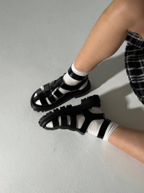 Босоніжки шкіряні плетені Чорні (2041/92000) 36 модель P_184005-S36_203270 Фото