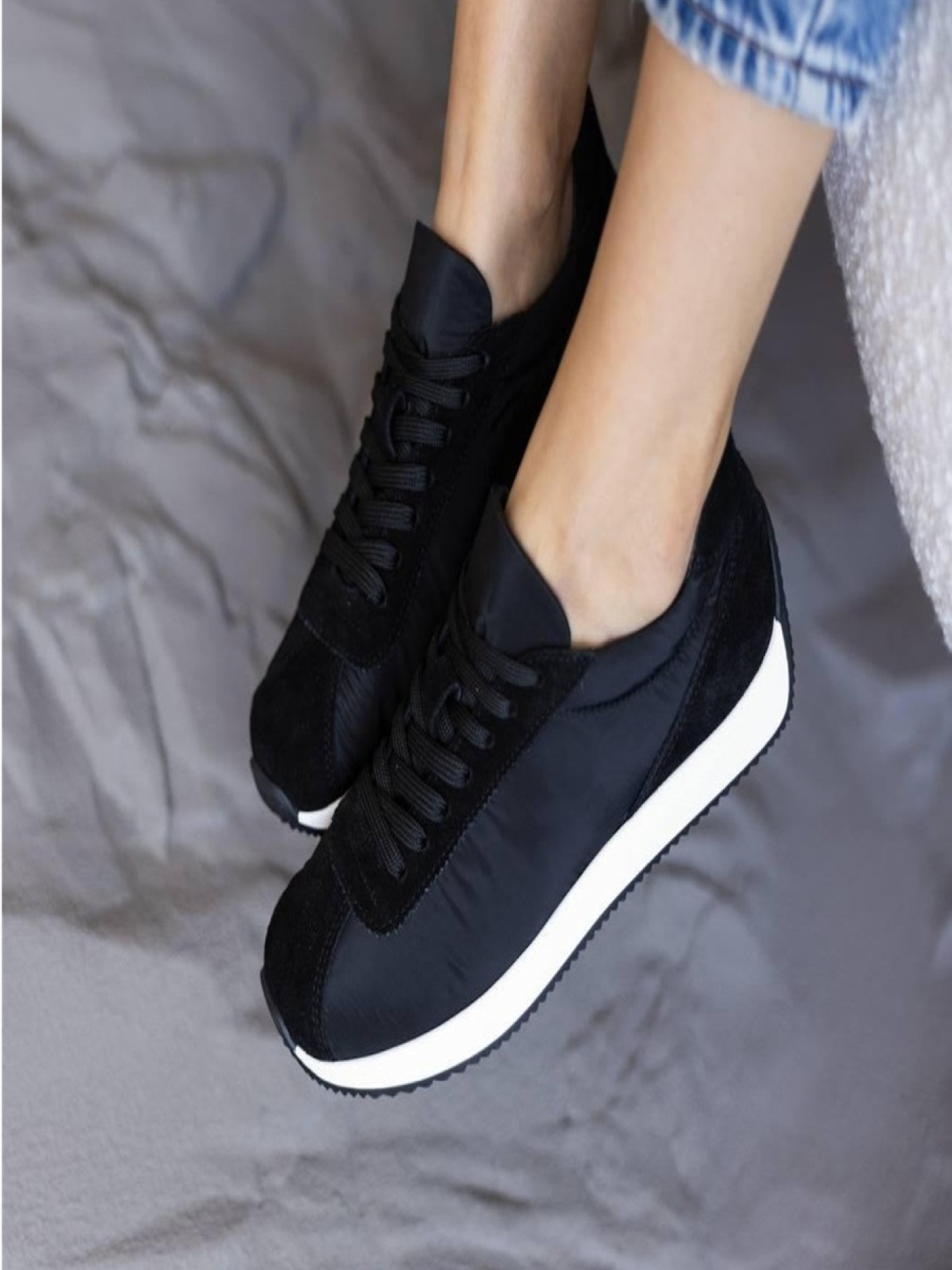 Кросівки замш та плащівка Чорний (178/cross 50) 37 модель P_234014-S37_234014 Фото