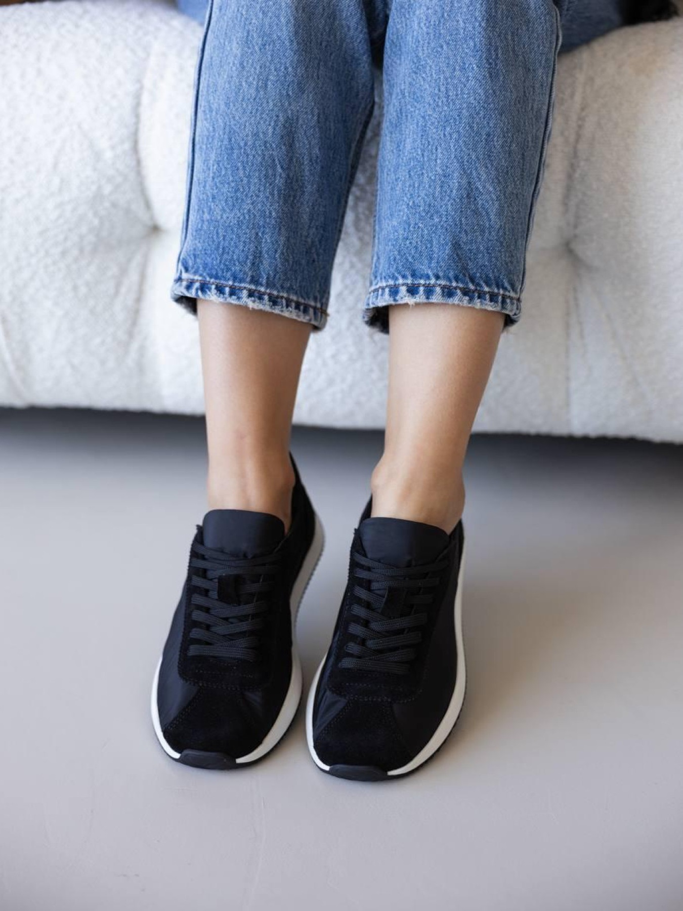 Кросівки замш та плащівка Чорний (178/cross 50) 37 модель P_234014-S37_234014 Фото