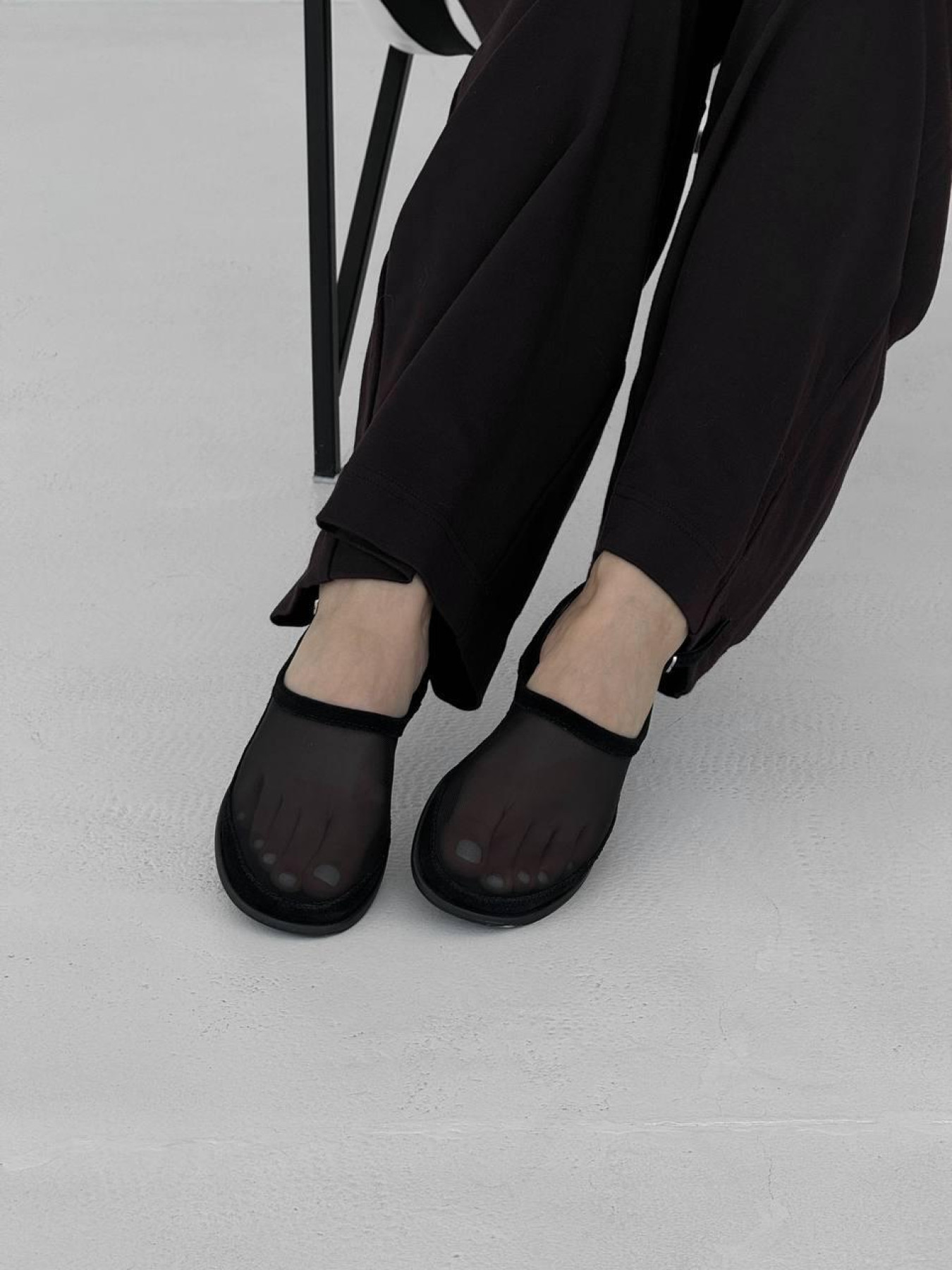 Слингбеки сетка вуаль + замш черный (248) 39 модель P_210643-S39_210674 Фото