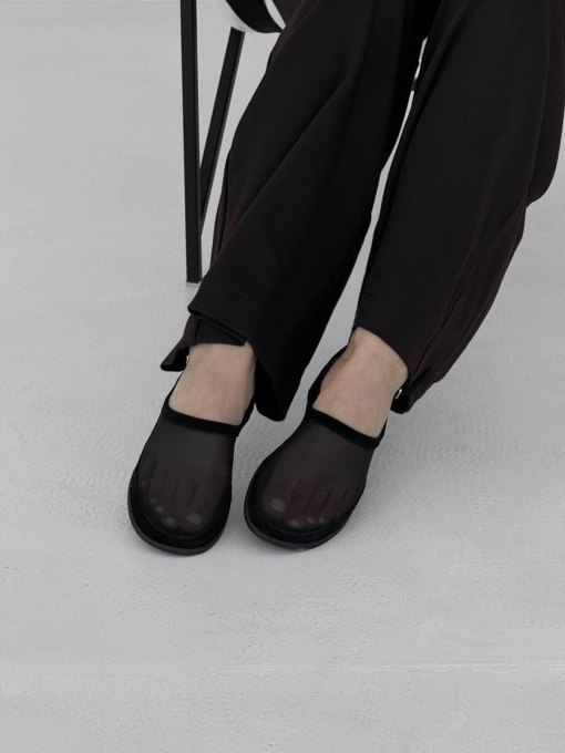 Слингбеки сетка вуаль + замш черный (248) 39 модель P_210643-S39_210674 Фото