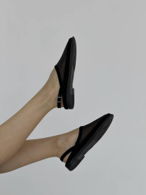 Слингбеки сетка вуаль + замш черный (248) 39 модель P_210643-S39_210674 Фото