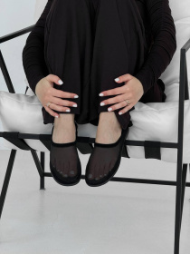 Слингбеки сетка вуаль + замш черный (248) 39 модель P_210643-S39_210674 Фото