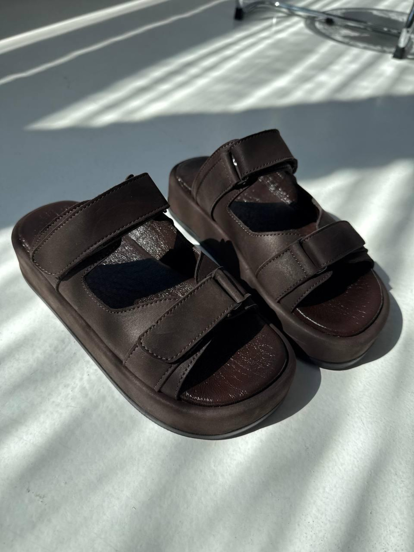 Капці нубук на масивній підошві коричневі (2028/С0197) 39 модель P_223742-S39_224701 Фото