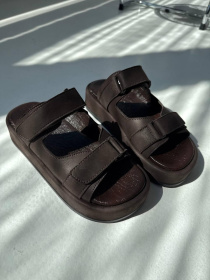 Капці нубук на масивній підошві коричневі (2028/С0197) 39 модель P_223742-S39_224701 Фото