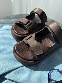 Капці нубук на масивній підошві коричневі (2028/С0197) 39 модель P_223742-S39_224701 Фото