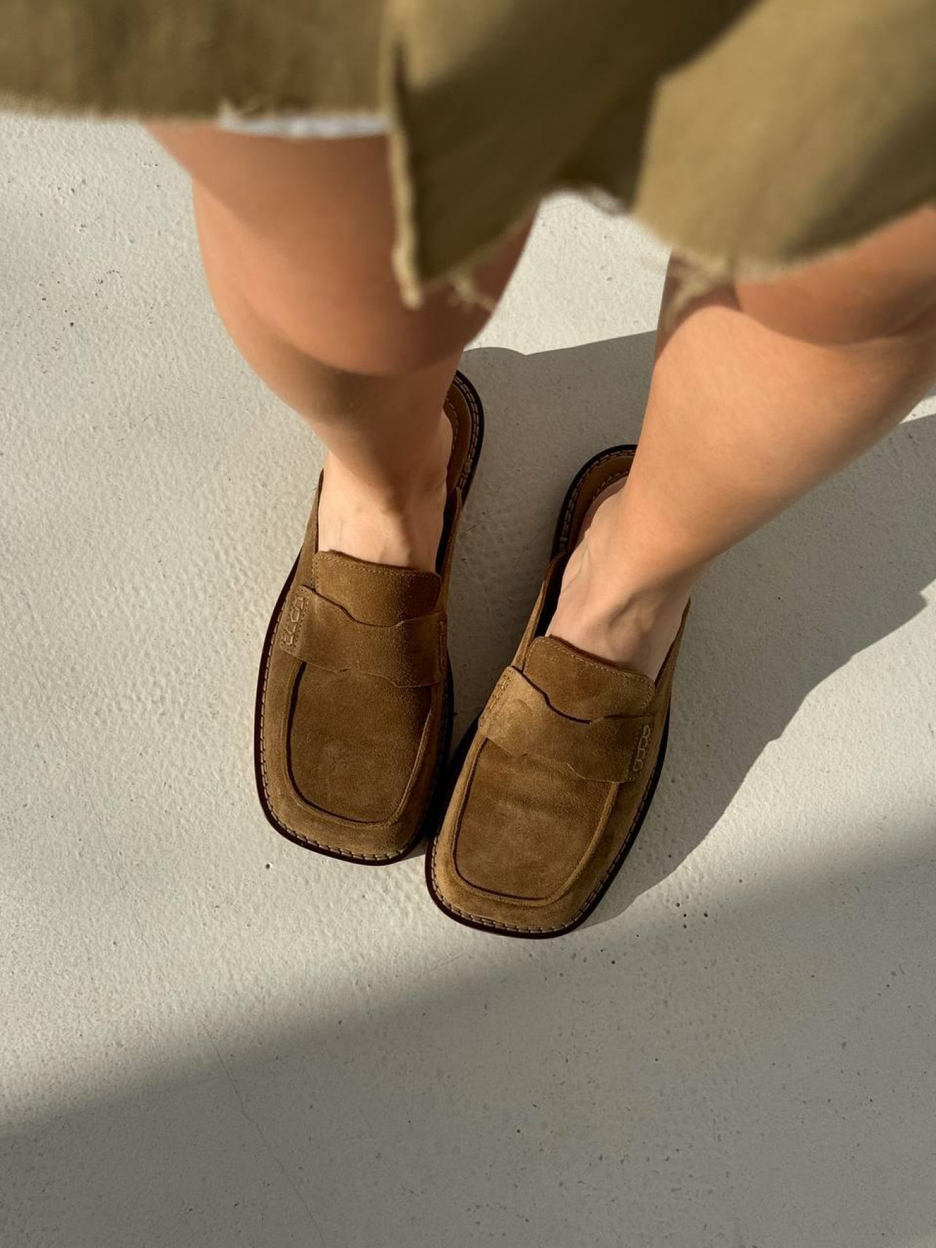 Мюли замшевые на бежевой подошве дерево (107/Оксфорд) 37 модель P_209951-S37_209968 Фото
