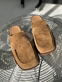 Мюли замшевые на бежевой подошве дерево (107/Оксфорд) 37 модель P_209951-S37_209968 Фото