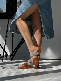 Шлепанцы кожаные с анатомической стелькой Виски (2057/2058) 36 модель P_218281-S36_222127 Фото