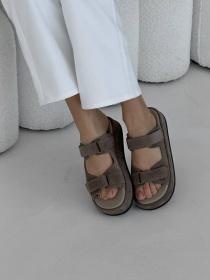 Тапочки замшевые на массивной подошве капучино (2028/С0197) 40 модель P_218854-S40_230238 Фото