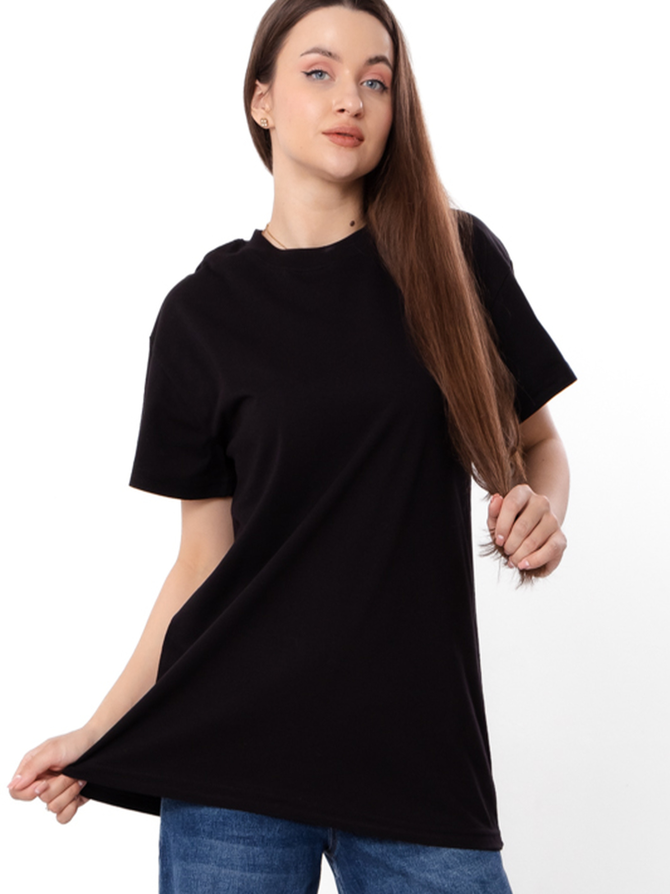 Базова жіноча футболка oversize, Чорний Носи Своє (8384-001) модель 8384-001-chornij Фото