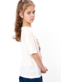 Футболка для дівчинки з написом Amazing Girl та квітковим принтом, Молочний Носи Своє (6414-001-33-5-3) модель 6414-001-33-5-3-molochnij-romashka Фото