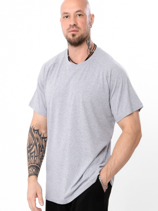 Футболка-реглан чоловіча великих розмірів однотонна, Сірий Носи Своє (8011-001) модель 8011-001-srij Фото