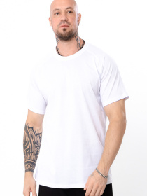 Футболка-реглан чоловіча великих розмірів однотонна, Білий Носи Своє (8011-001) модель 8011-001-blij Фото
