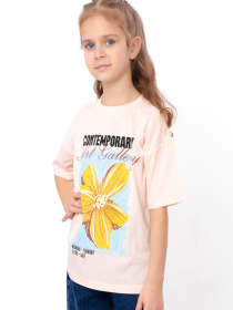 Футболка для дівчинки oversize з арт-принтом, Персиковий Носи Своє (6414-001-33-5-1) модель 6414-001-33-5-1-persikova-vanlx-kvtka Фото