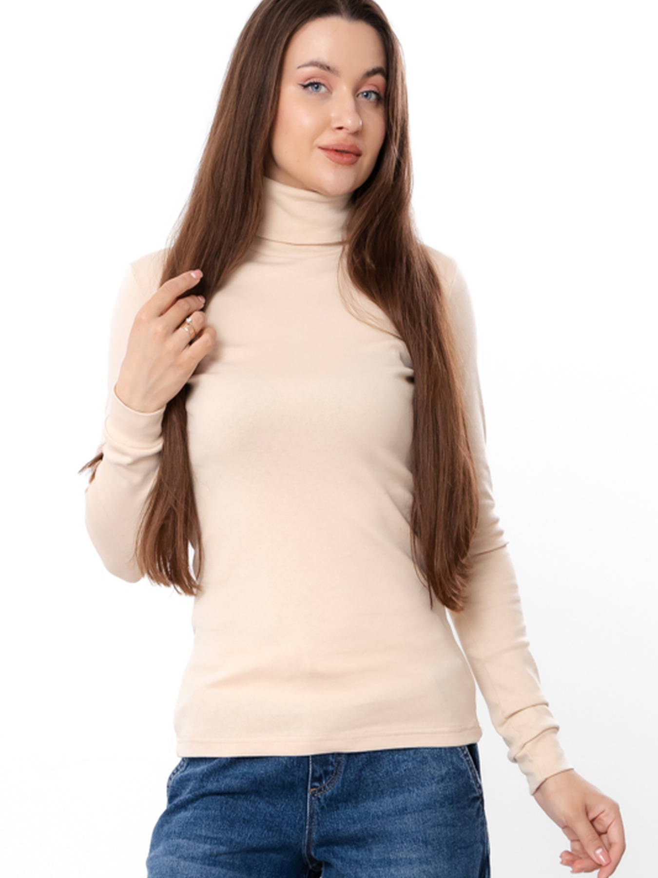 Водолазка жіноча приталена однотонна, Світло-бежевий Носи Своє (8047-040) модель 8047-040-kremovij Фото