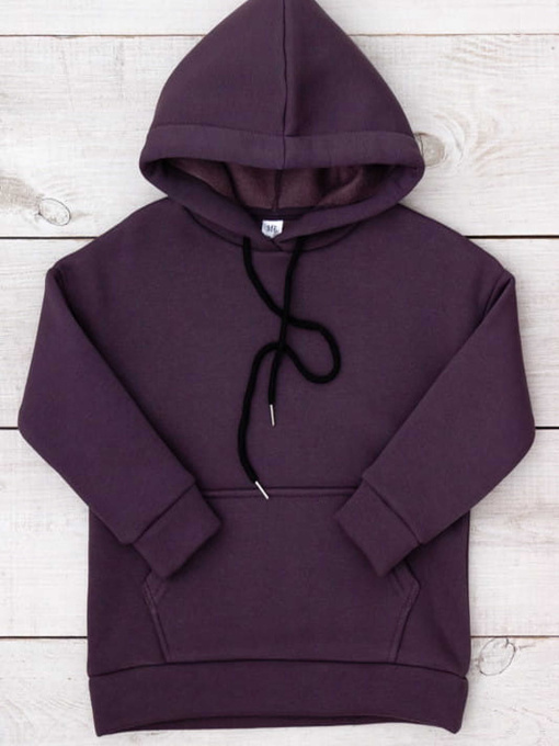 Тепле худі для хлопчика з капюшоном та кишенею-кенгуру, Темно-фіолетовий Носи Своє (6394-025-4) модель 6394-025-4-nzhir Фото