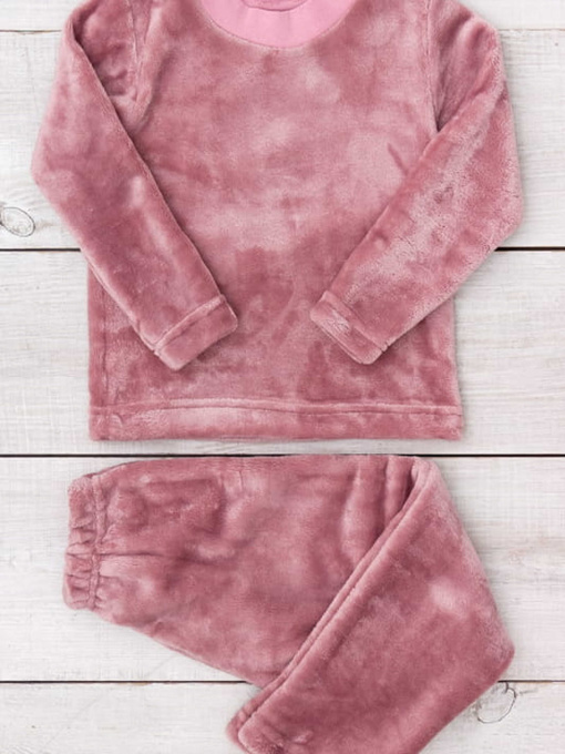 Махрова піжама для дівчинки однотонна, Пудровий Носи Своє (6079-034-5) модель 6079-034-5-temno-pudrovij Фото