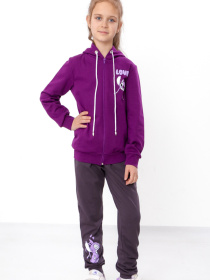 Утеплений костюм для дівчинки з худі та штанів з принтом, Баклажанний Носи Своє (6018-023-33-8) модель 6018-023-33-8-baklazhan-stch Фото