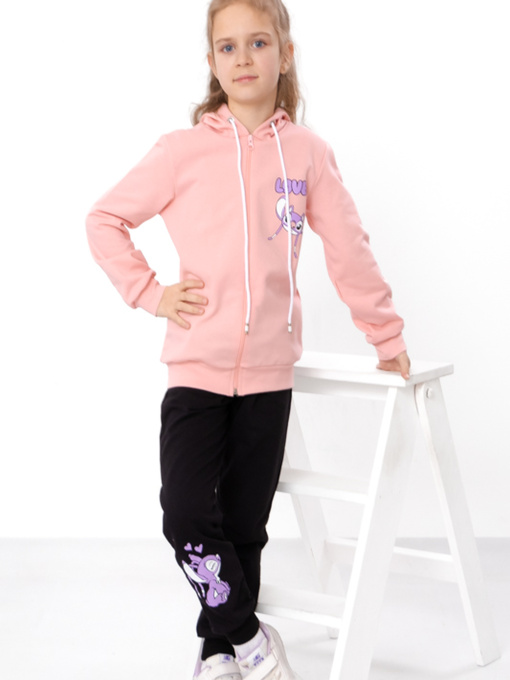 Утеплений костюм для дівчинки з худі та штанів з принтом, Світло-персиковий Носи Своє (6018-023-33-8) модель 6018-023-33-8-svtlo-persikovij-stch Фото