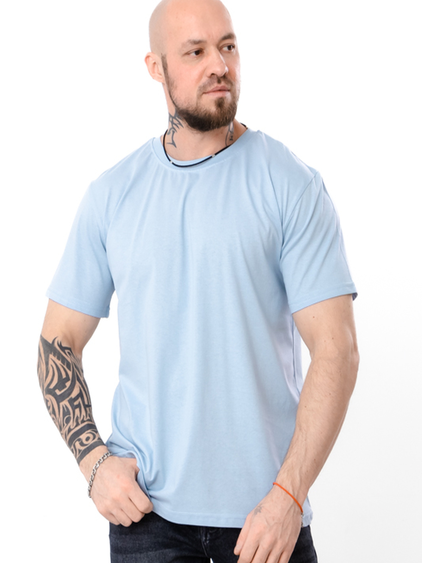 Чоловіча однотонна футболка прямого крою, Блакитний Носи Своє (8012-001) модель 8012-001-sro-blakitnij Фото